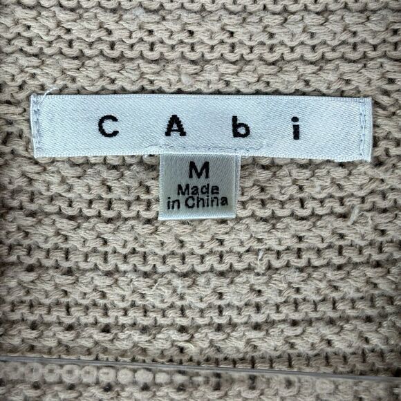 Cabi Womens size M Open Short Sleeve Knit Shrug Cardigan Tan 3D Cropped Beige - Picture 3 of 7